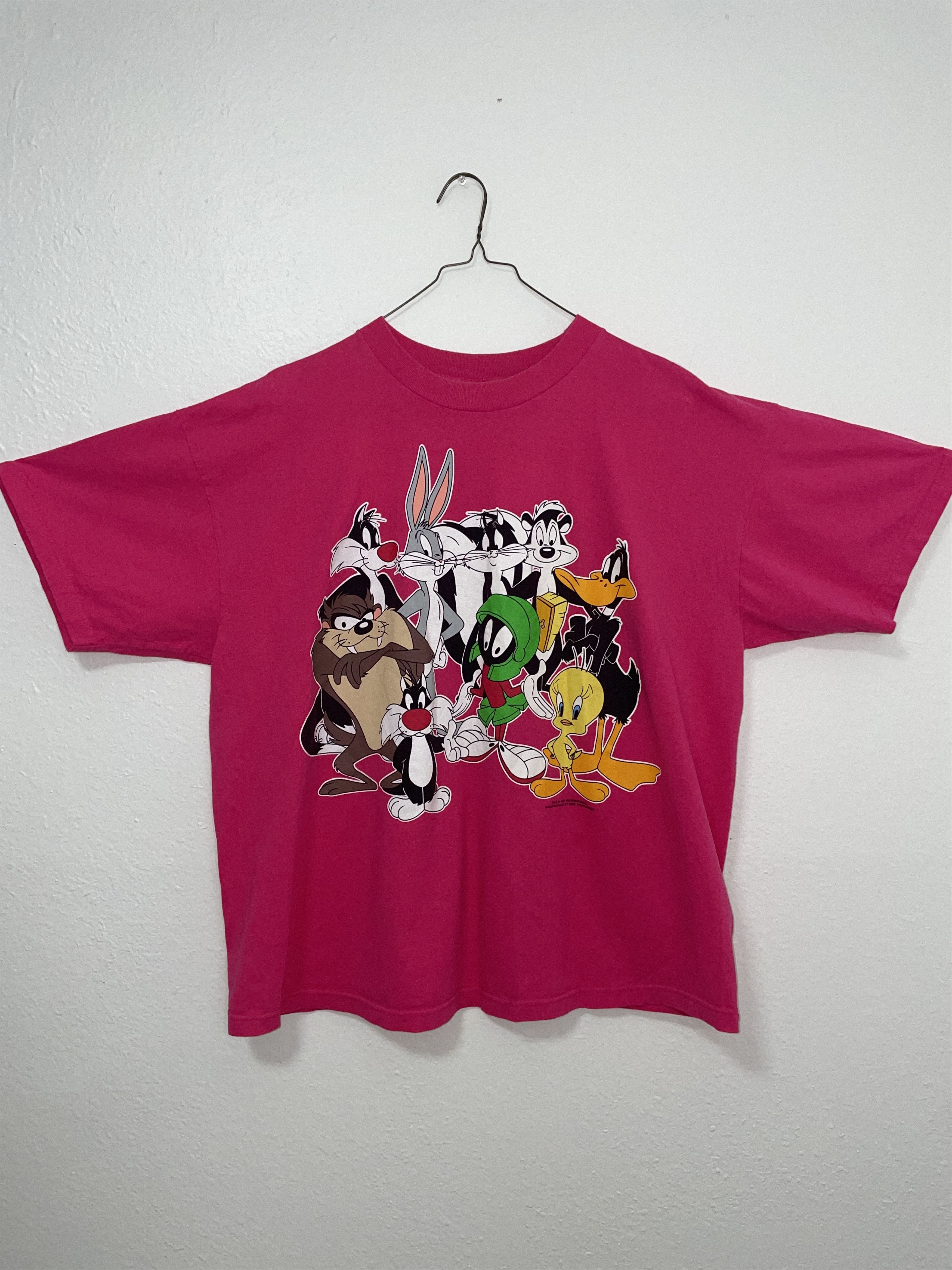 Warner Bros Vintage Looney Tunes Pink Warner Bros Shirt Size US XXL / EU 58 / 5 - 1 Thumbnail