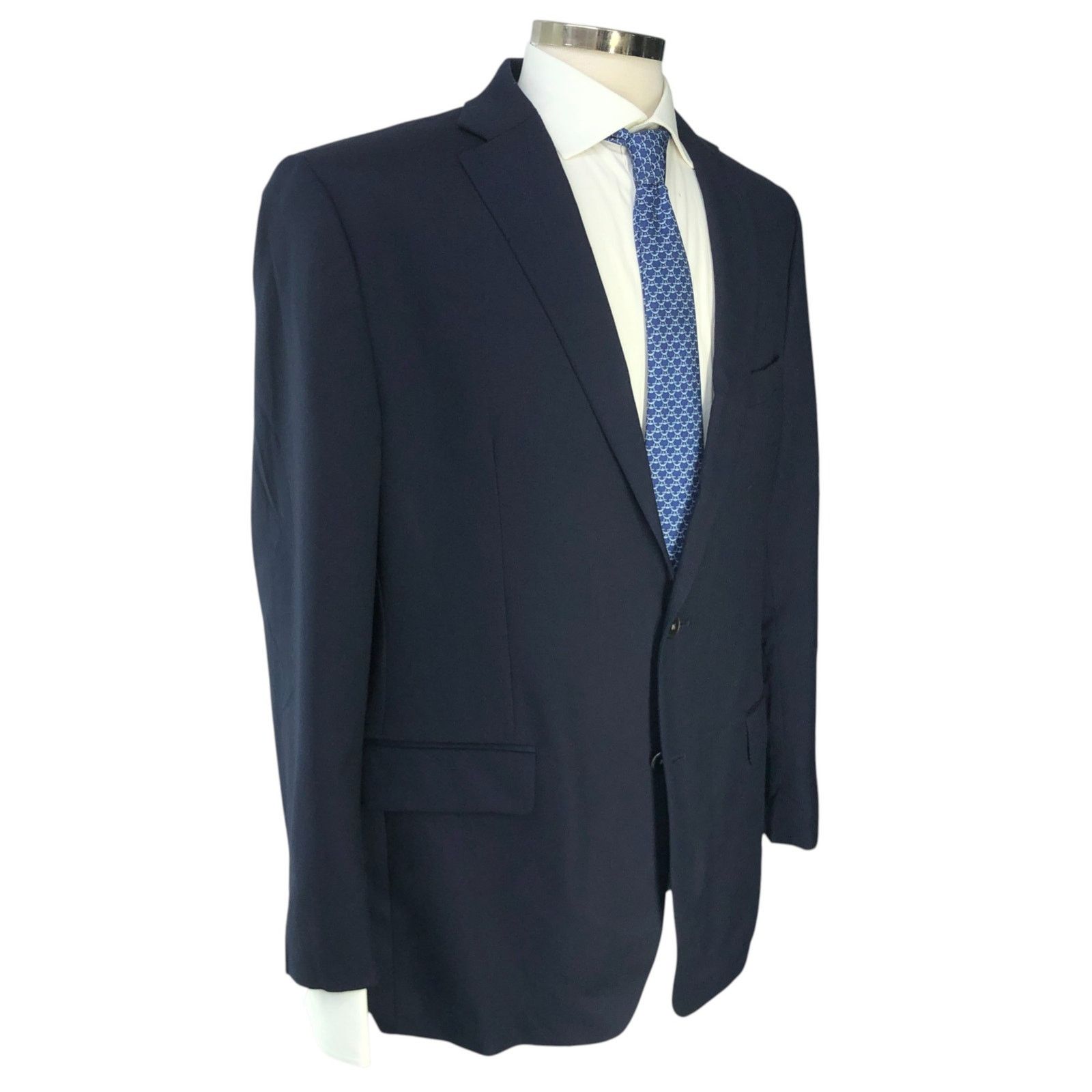 Michael Kors Michael Kors 42L Blazer Jacket Sport Coat Navy Metal Buttons Size 42L - 12 Thumbnail