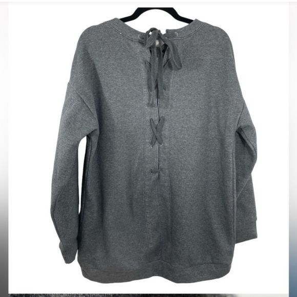 Fabletics Fablethics Nina Gray Hockey Lace-up Neckline Long Sleeve Sz. Size S / US 4 / IT 40 - 1 Thumbnail