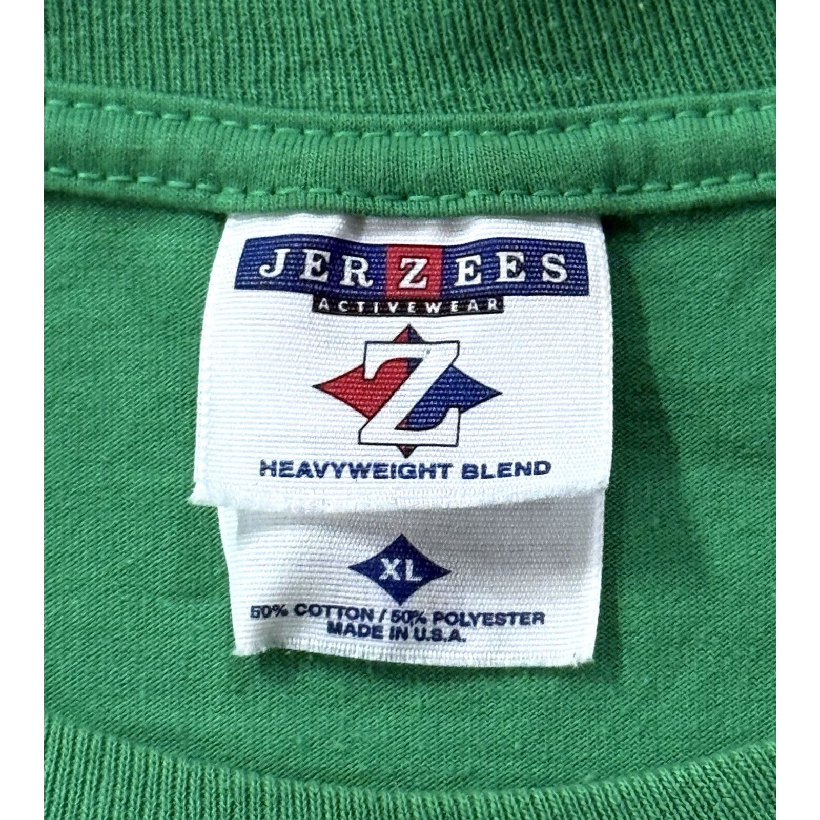 Jerzees VINTAGE 90s Naples Watermelon Festival Staff T-Shirt XL Texas Cowboy Western Shirt Mens Graphic Print Crew Neck Green Cotton Polyester Jam Jerzees Size US XL / EU 56 / 4 - 7 Thumbnail