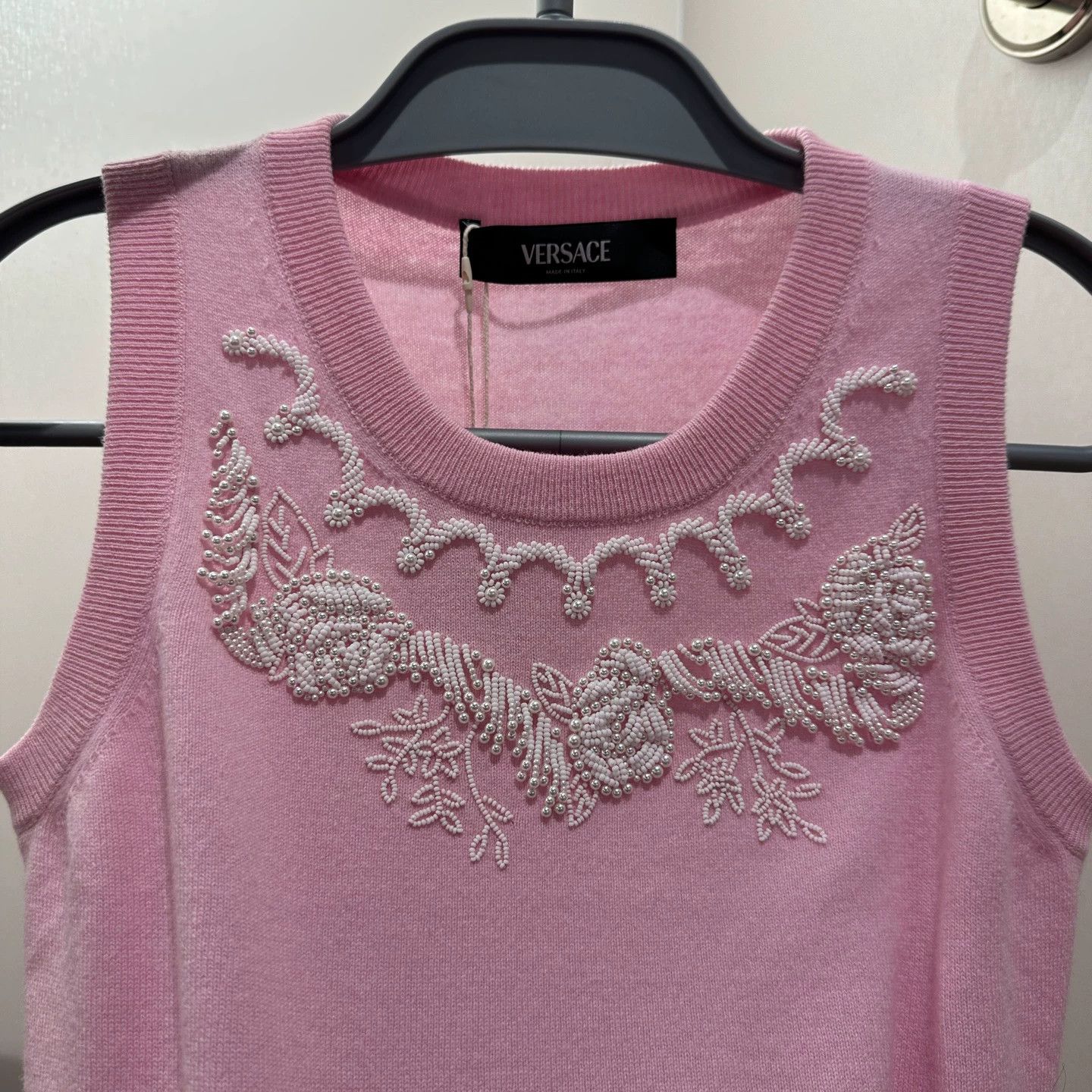 Versace Versace may769 beaded crew sleeveless wool knit top 36 Size XS / US 0-2 / IT 36-38 - 6 Thumbnail