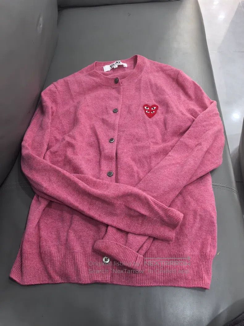 Comme des Garcons Comme Des Garcons Pink wool cardigan Size L / US 10 / IT 46 - 1 Thumbnail