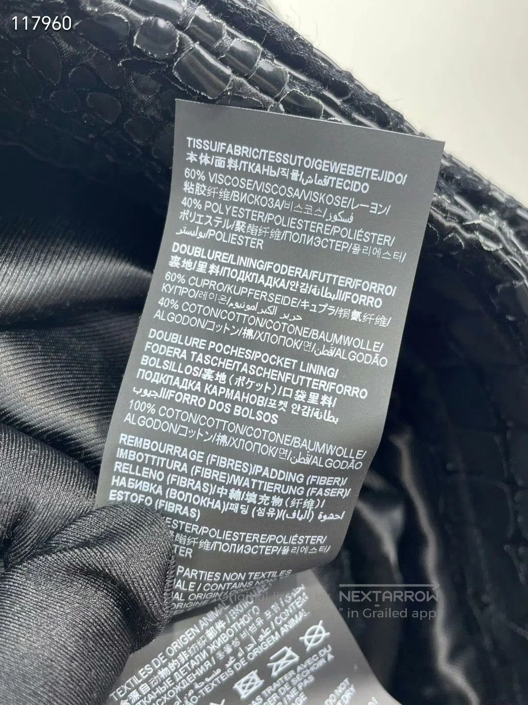 Saint Laurent Paris Saint Laurent FW22 Black Croc Leather Jacket. Size XS / US 0-2 / IT 36-38 - 8 Thumbnail