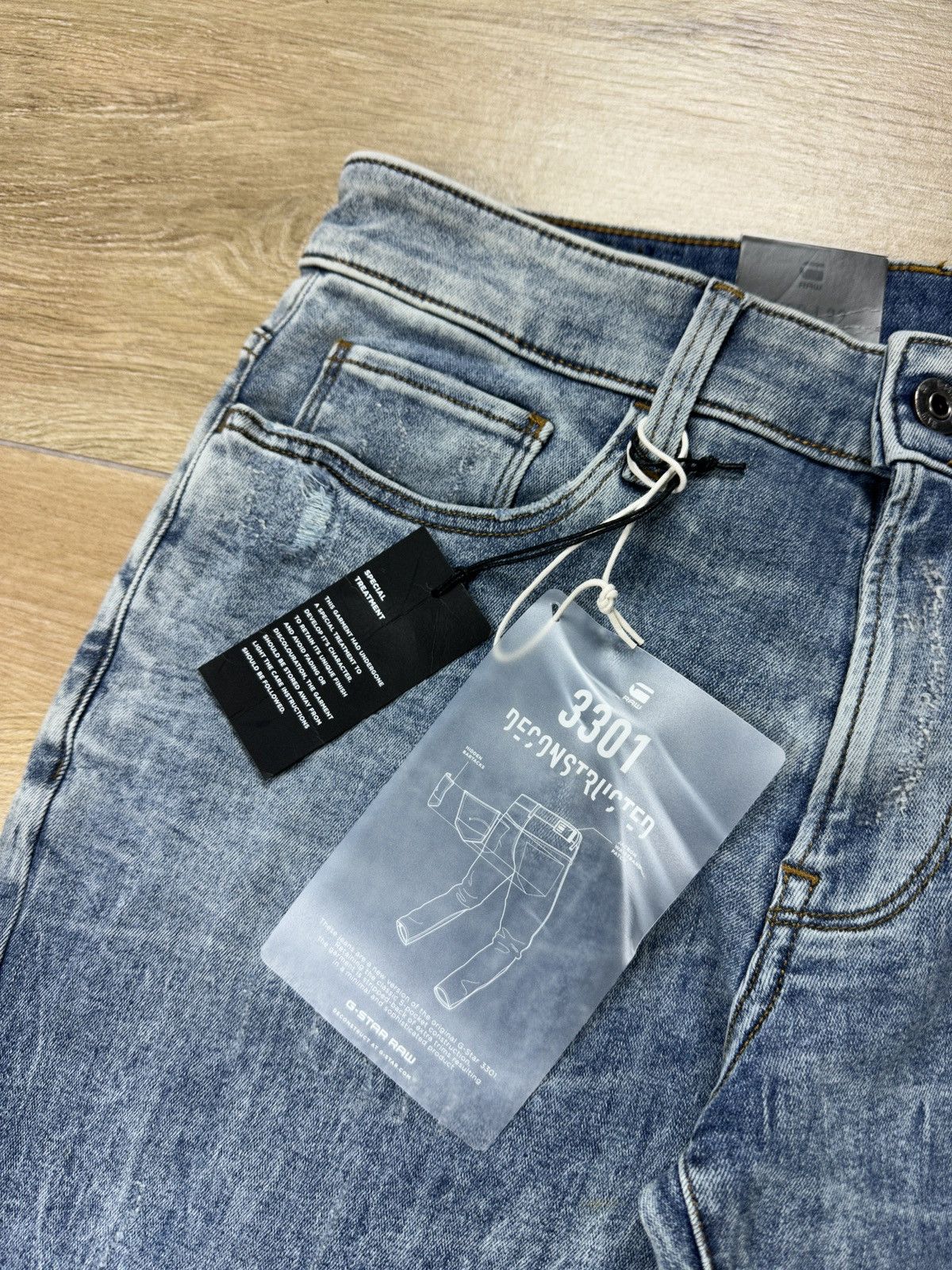 G-Star NEW🏷️ G-Star Raw 3301 Deconstructed Super Slim Denim Jeans Size US 29 - 4 Thumbnail