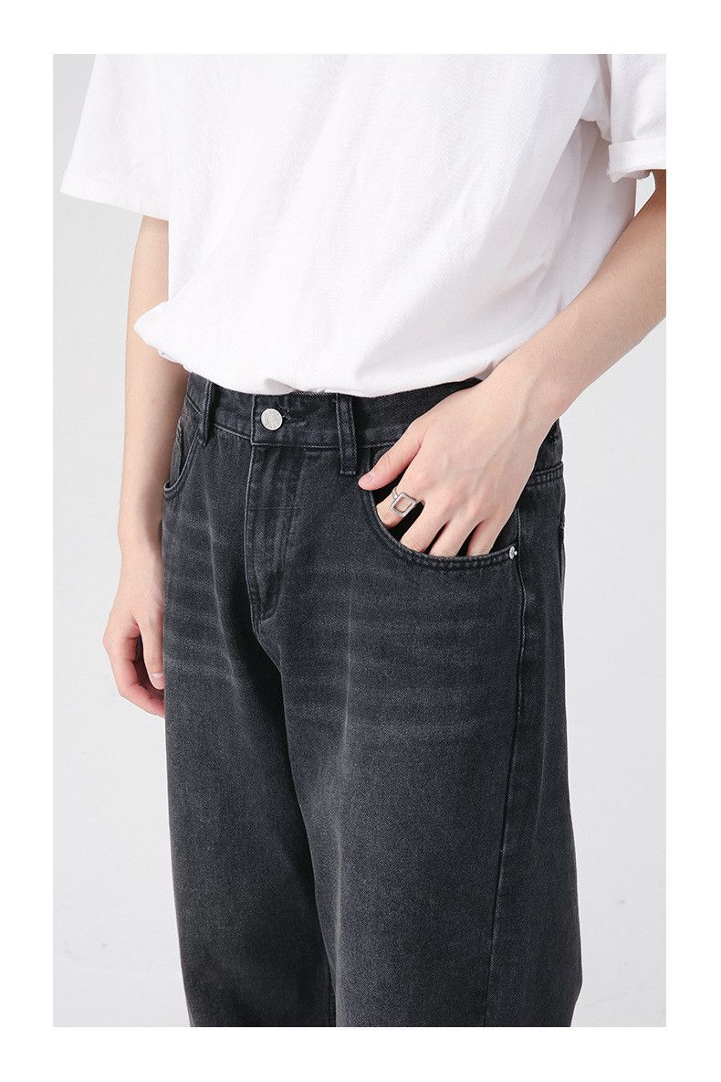 Japanese Brand × Jean Men's washed black wide-leg straight jeans Size US 32 / EU 48 - 4 Thumbnail