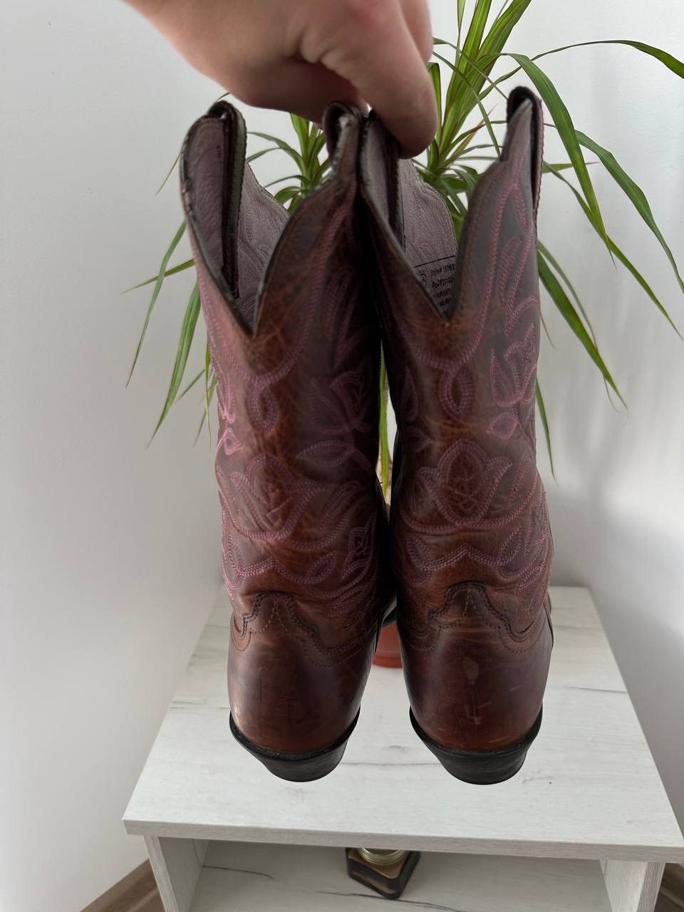 Japanese Brand × Leather × Vintage Vintage Cowboy Brown Womesn Western Leather Boots Size US 7.5 / IT 37.5 - 11 Thumbnail