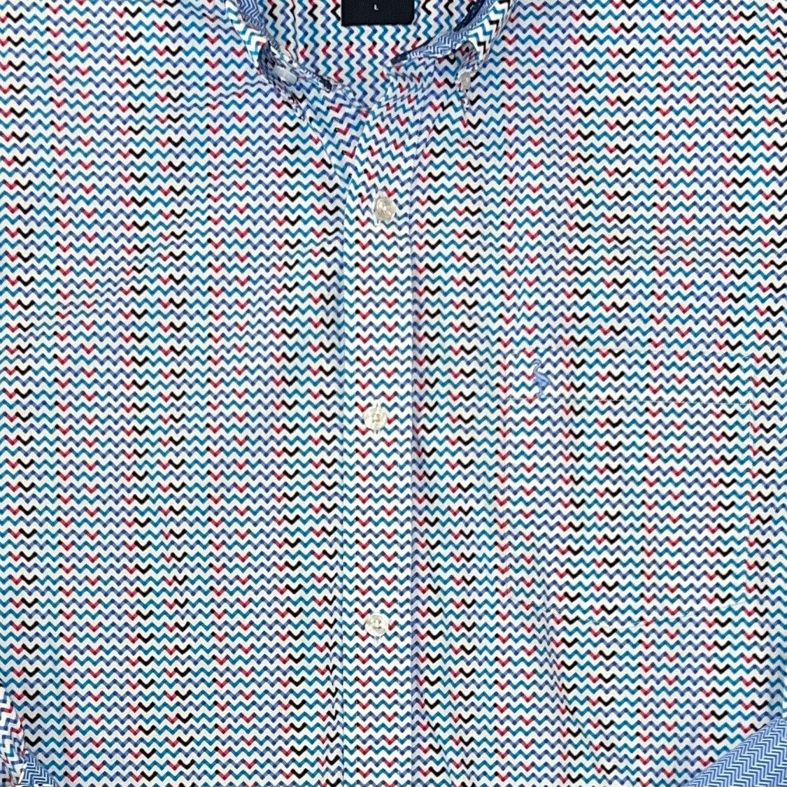 Tailorbyrd TailorBryd Chevron Print W/Contrasting Cuff Button Shirt -L Size US L / EU 52-54 / 3 - 3 Thumbnail