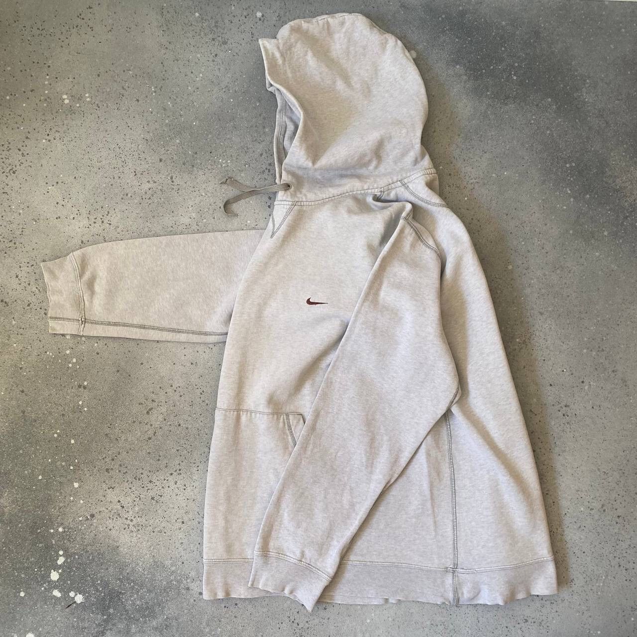Nike × Vintage 90s Nike Vintage Swoosh Logo Hoodie (Drill/Gorpcore) Y2K Size US L / EU 52-54 / 3 - 2 Thumbnail