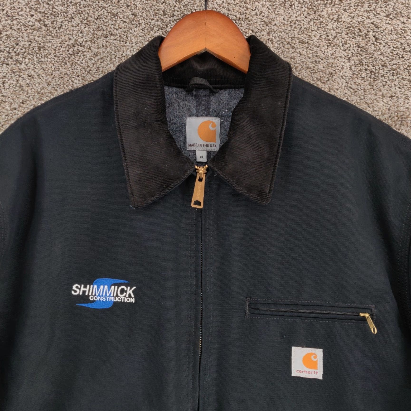 Carhartt VTG Carhartt Detroit Jacket Mens XL Black J001 Blanket Lined Union Made In USA Size US XL / EU 56 / 4 - 2 Thumbnail