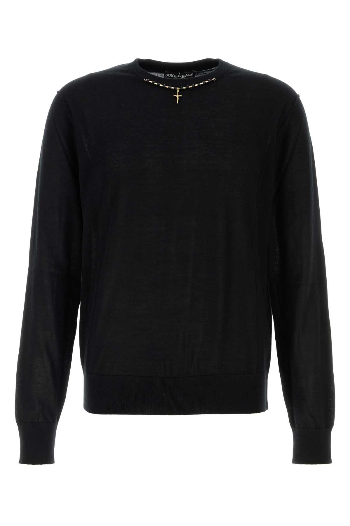 Dolce & Gabbana Black Cashmere Sweater Size US L / EU 52-54 / 3 - 1 Thumbnail