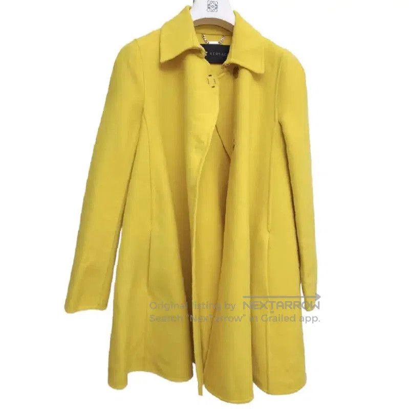 Versace Versace Yellow Cashmere Mid-Length Coat . Size S / US 4 / IT 40 - 8 Thumbnail