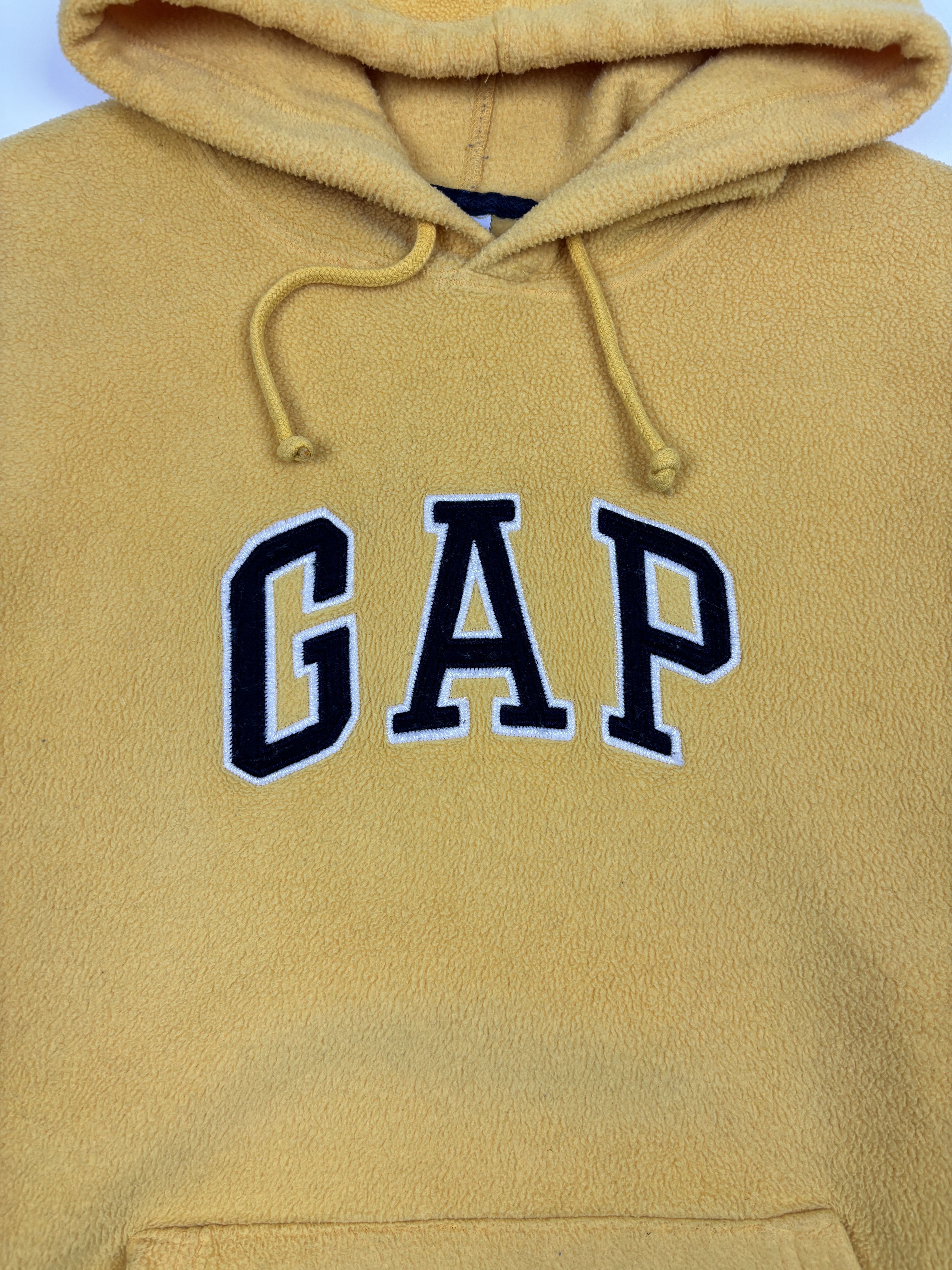Gap Vintage Y2K Yellow Gap Fleece Hoodie Size US L / EU 52-54 / 3 - 2 Thumbnail