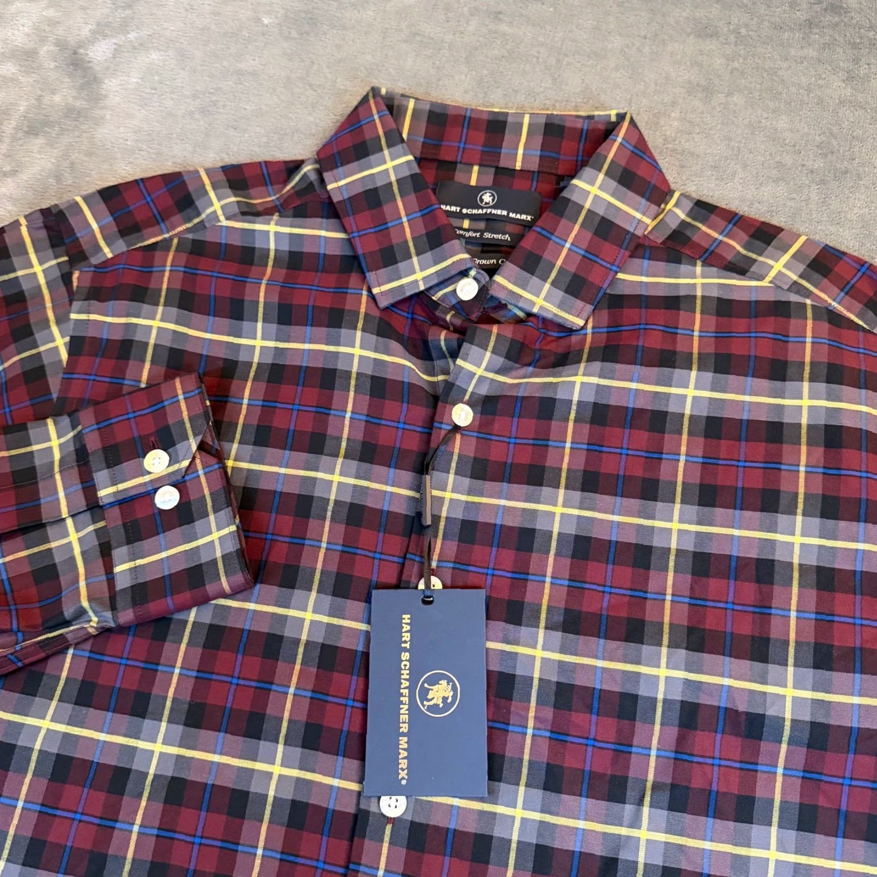 Hart Schaffner Marx Hart Schaffner Marx Plaid Button-Up Shirt Mens Large NWT American Grown Cotton Button-Up Shirt Size US L / EU 52-54 / 3 - 2 Thumbnail