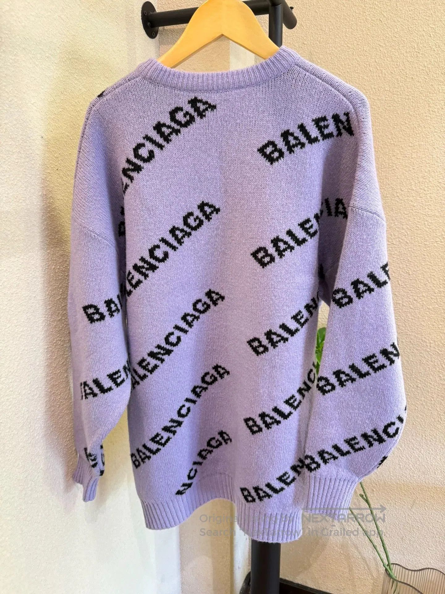 Balenciaga Balenciaga Logo Print Purple Sweater. Size US M / EU 48-50 / 2 - 2 Thumbnail