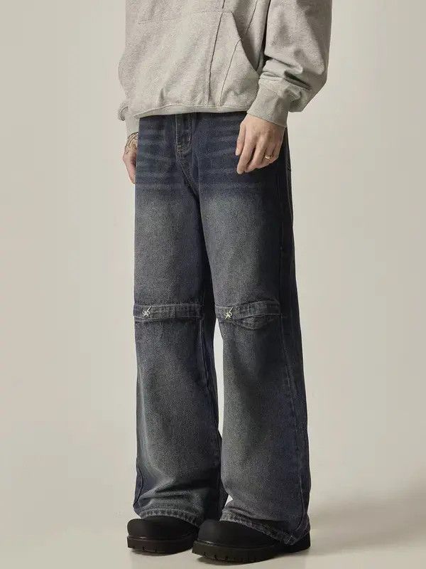 VIBE Retro street wash patchwork hollow jeans Size US 32 / EU 48 - 2 Thumbnail