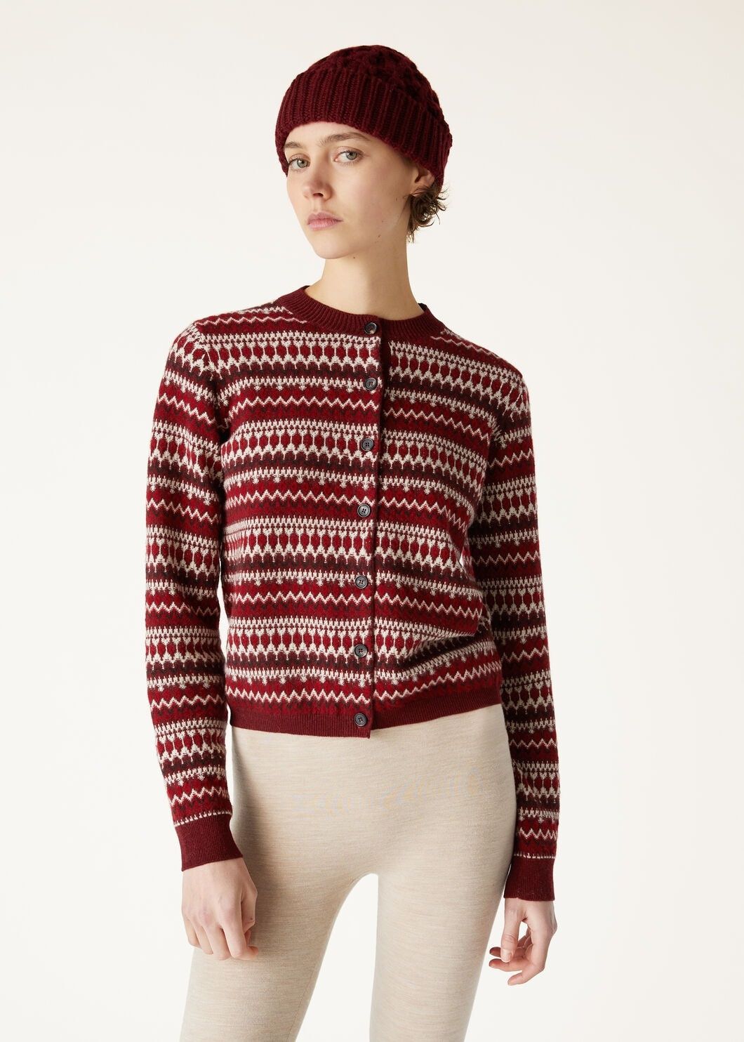 Loro Piana o1w1db10825 FAO5142 Alpe Pile Cardigan in Red/Multi Size L / US 10 / IT 46 - 4 Thumbnail