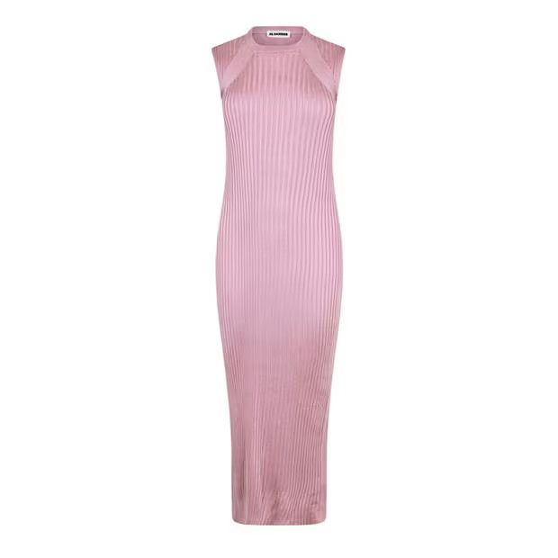 Jil Sander o1g2r1mq1024 Ribbed Maxi Dress in Purple Size S / US 4 / IT 40 - 1 Thumbnail