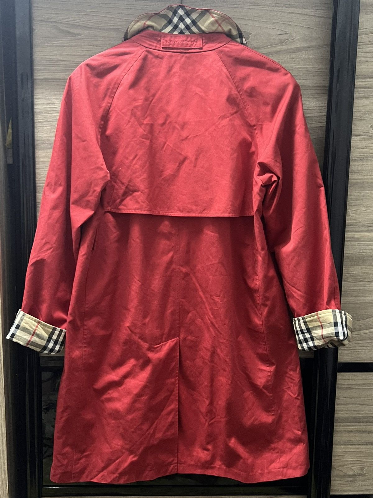 Burberry London Sten Collar Coat Nova Check Red