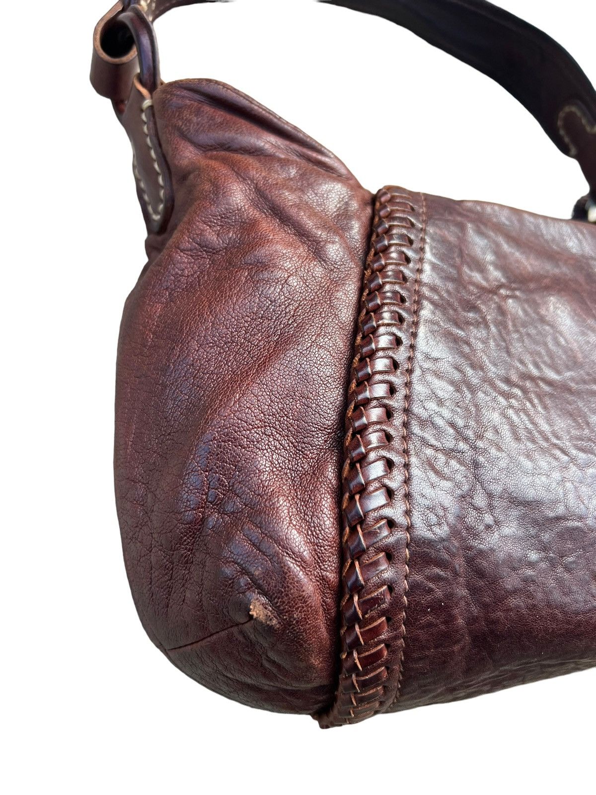 Leather genten Japan Patina Leather Mini Hobo Bag Size ONE SIZE - 8 Thumbnail