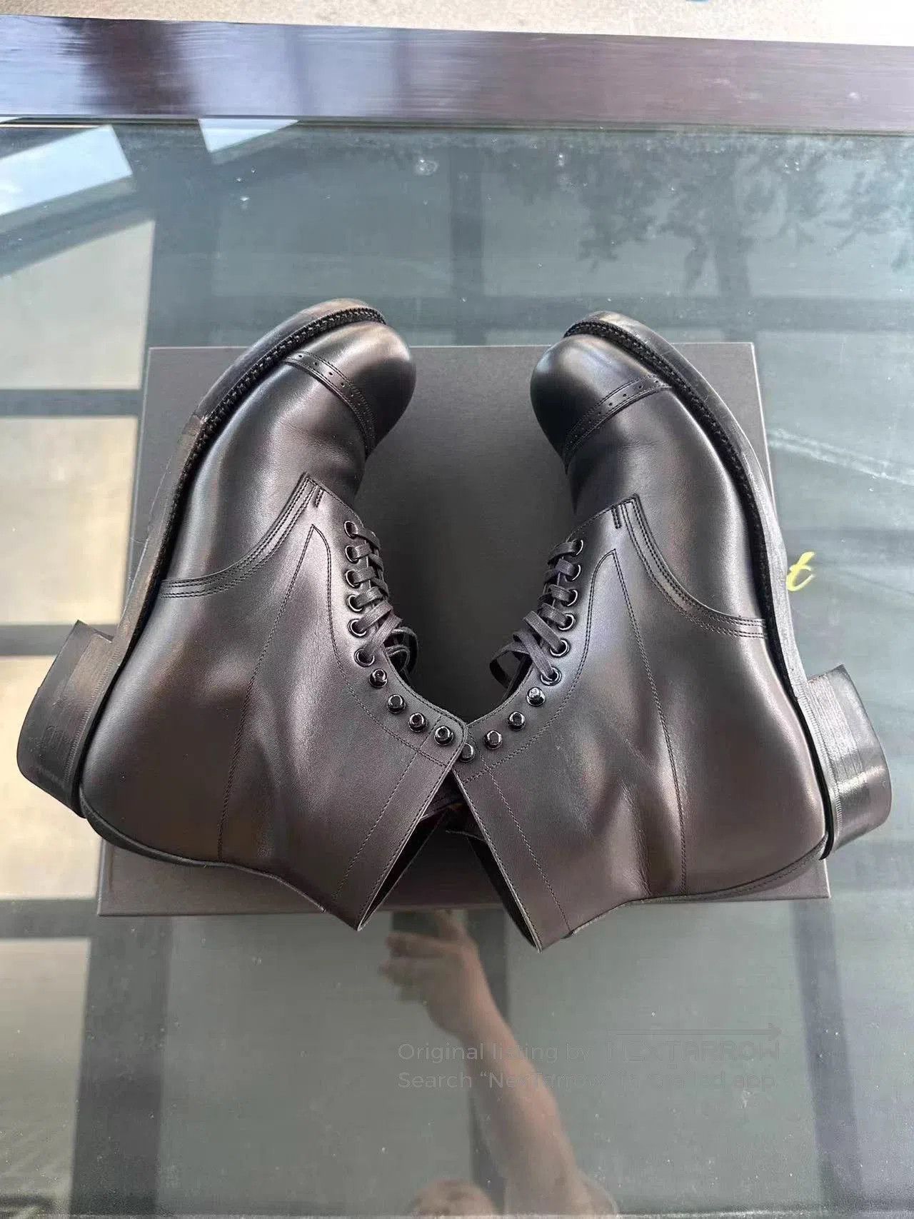 BLACK SIGN Brown Leather Ankle Boots - Size 7.5. Size US 7.5 / EU 40-41 - 4 Thumbnail