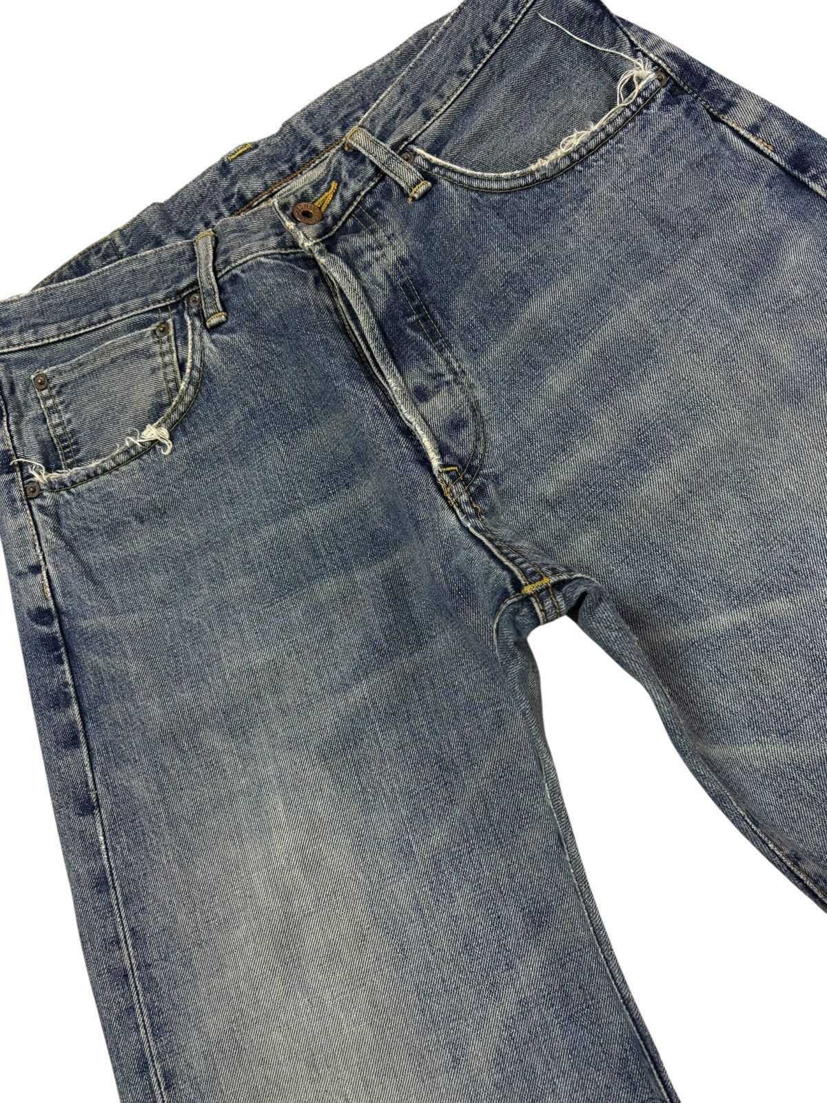 Edwin Vtg Edwin Japan 505x Selvedge Distressed Jeans Size US 30 / EU 46 - 6 Thumbnail