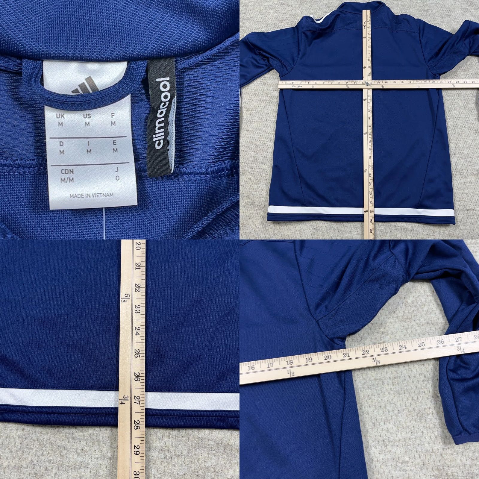 Adidas Adidas Jacket Men Medium Blue White Track Jacket Full Zip Soccer Academy Size US M / EU 48-50 / 2 - 9 Thumbnail