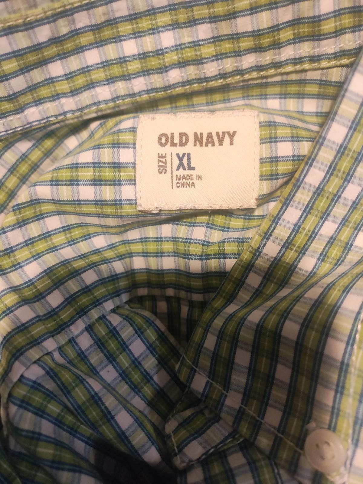 Old Navy Old Navy Men's Green Check Casual Button-Down Shirt Size US XL / EU 56 / 4 - 6 Thumbnail