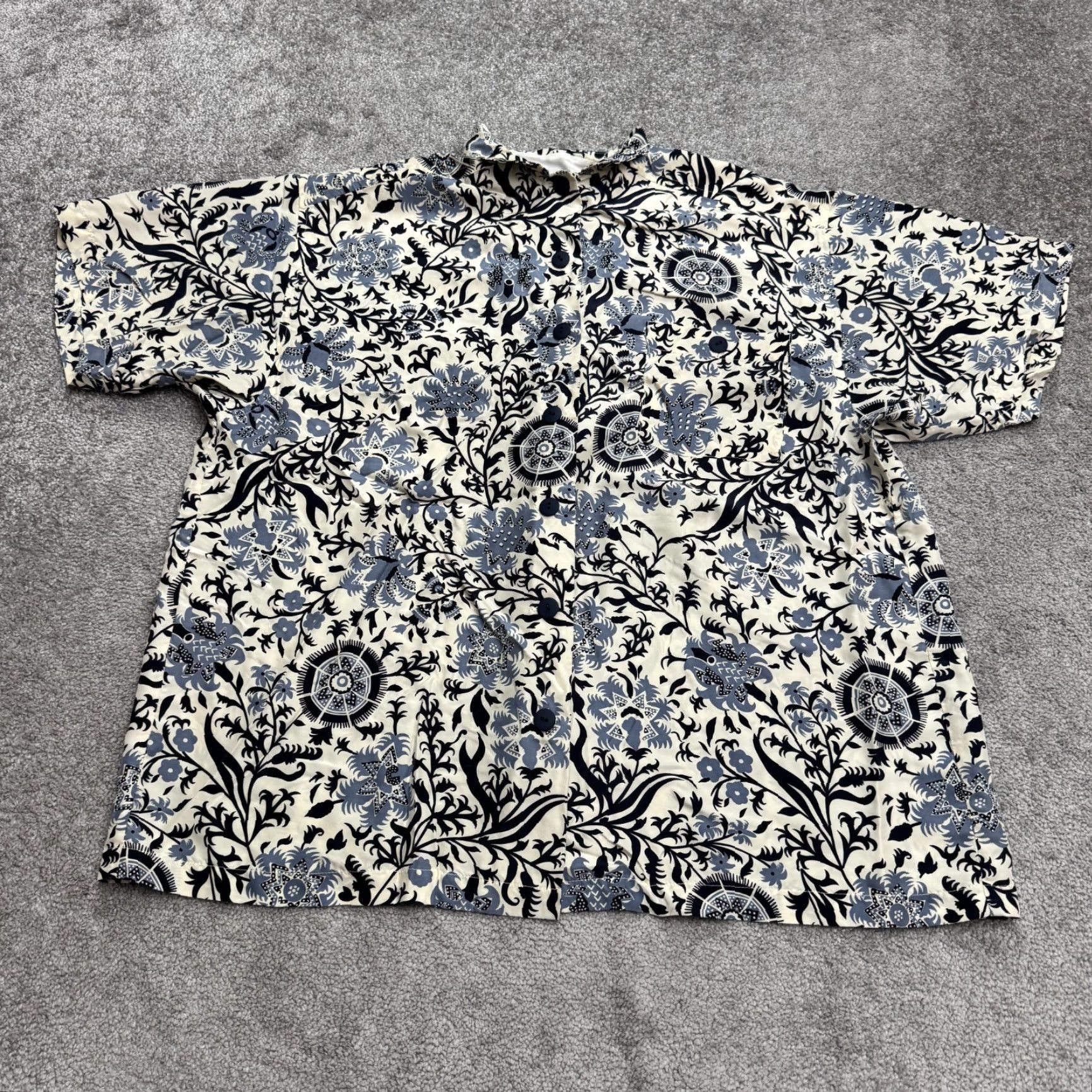 Vintage Unbranded Shirt Womens XL Multi Printed Silky Button Up Blouse Short Sleeve Boho Size XL / US 12-14 / IT 48-50 - 2 Thumbnail
