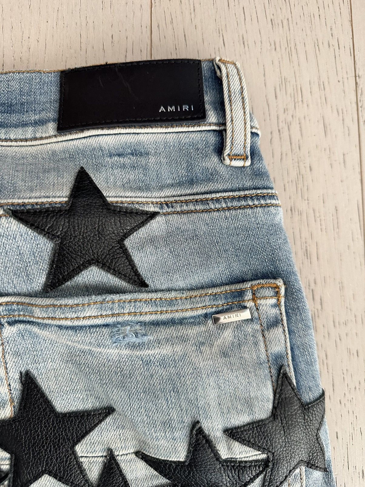 Amiri Amiri x Chemist Leather Star Denim Size US 31 - 7 Thumbnail
