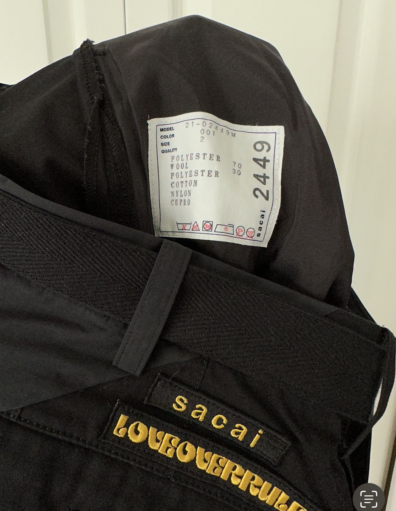 Sacai LOVEOVERRULES Hank Willis Thomas Solid Mix Cargo Pants Size US 32 / EU 48 - 2 Thumbnail
