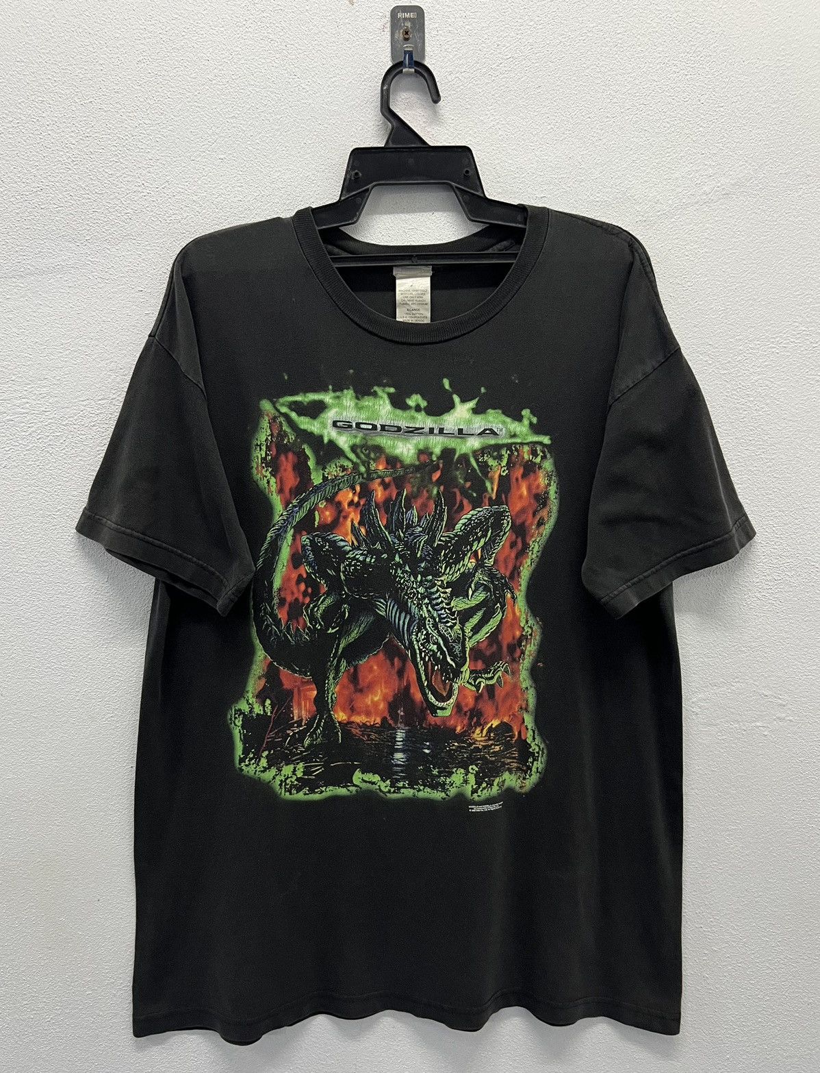 Vintage 1994 sold 90s Godzilla Japanese Movie Promo Black Crew Neck Graphic T-Shirt