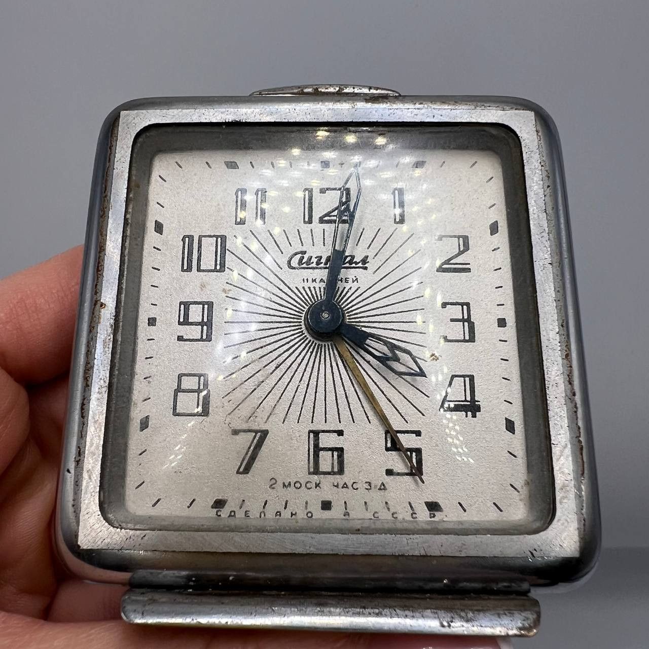 Vintage USSR Signal Bell Alarm Clock Moscow Factory Working