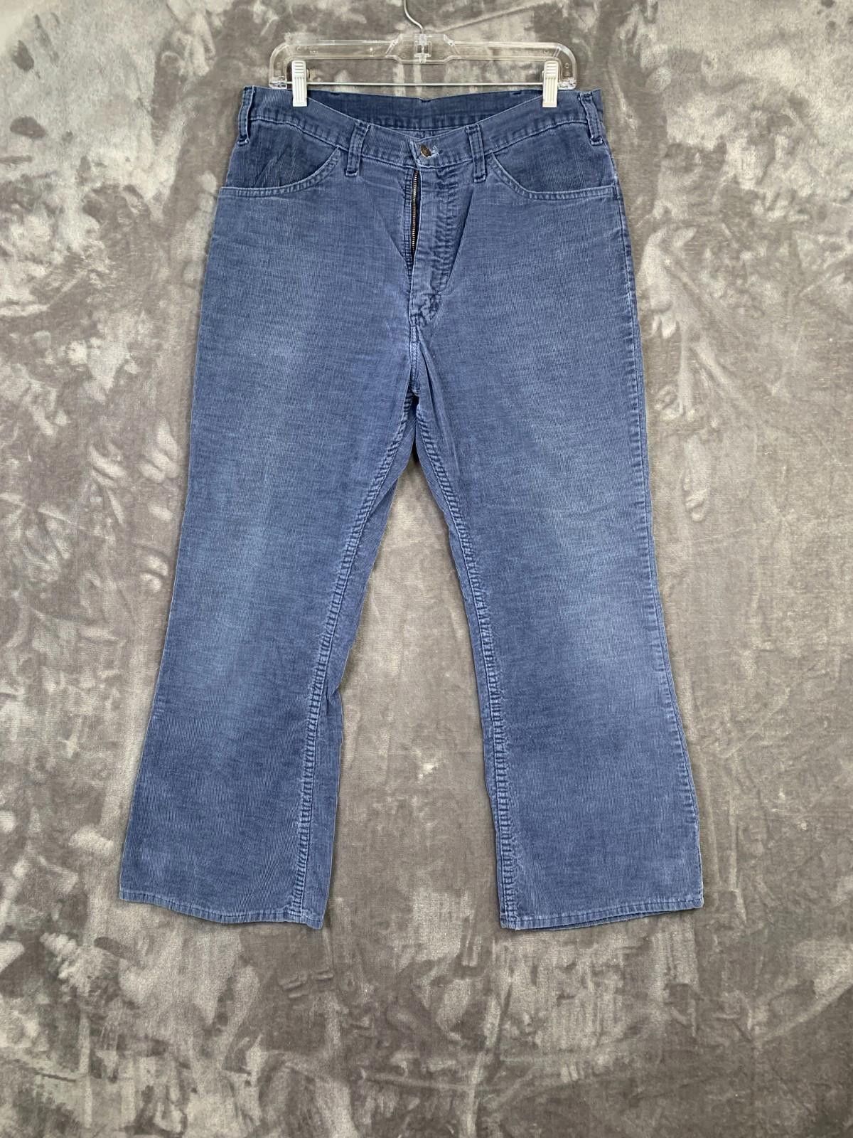 Designer Vintage JC Penny Plain Pockets Mens Grey Corduroy Pants (225 Size US 32 / EU 48 - 1 Thumbnail