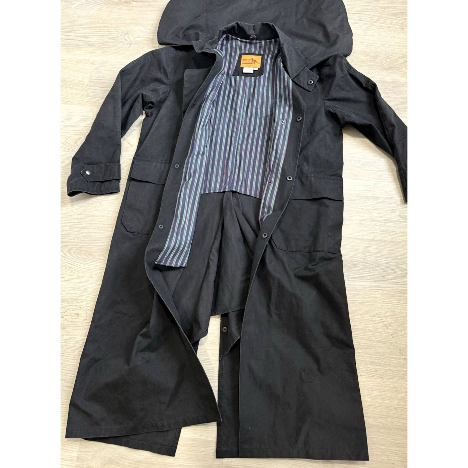 KangaROOS VINTAGE Kangaroo Khakis Denim Duster Jacket Long Overcoat Coat Men S Black Charcoal Denim Size US S / EU 44-46 / 1 - 5 Thumbnail