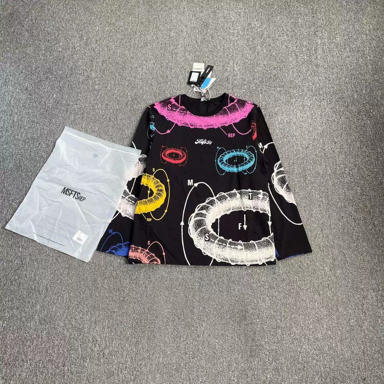 Msftsrep MSFTSREP Black Graffiti Circle Knit Sweater Size US S / EU 44-46 / 1 - 1 Thumbnail