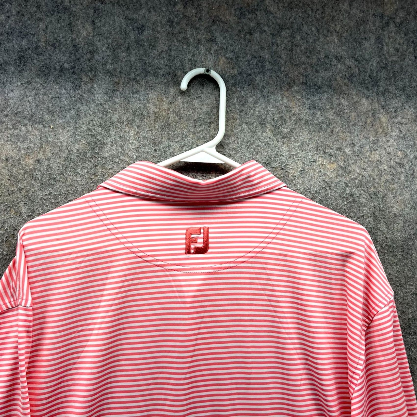 Footjoy Footjoy Polo Shirt Mens XL Pink White Stripes Preppy Stretch Golf Golfer Knit Shirt Size US XL / EU 56 / 4 - 6 Thumbnail