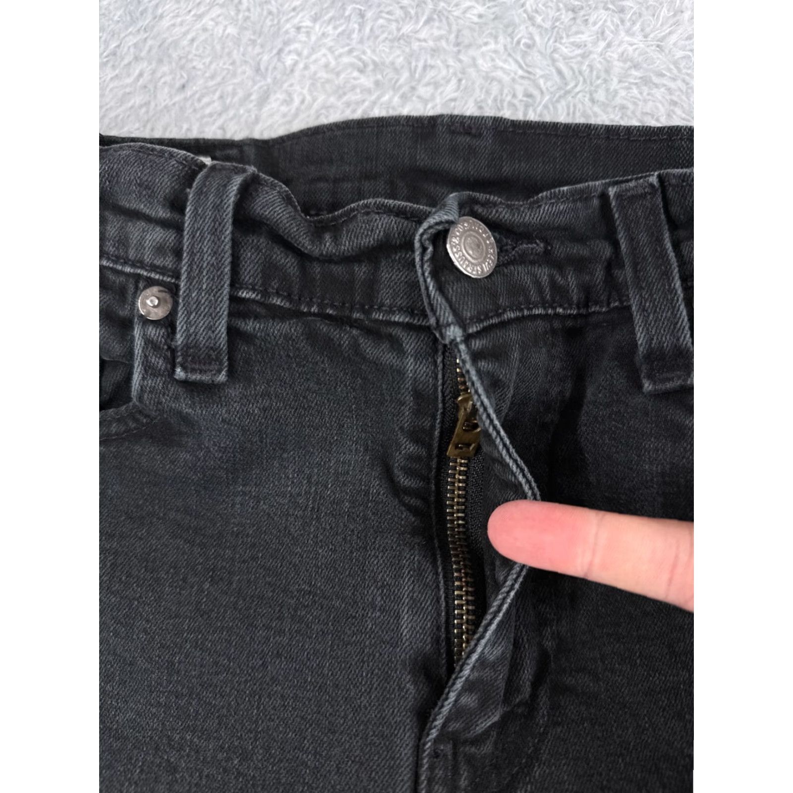 Levi's Levis Premium Jeans Adult 30 Black Denim 512 Cotton Distressed 28x26 Big E Size US 30 / EU 46 - 5 Thumbnail