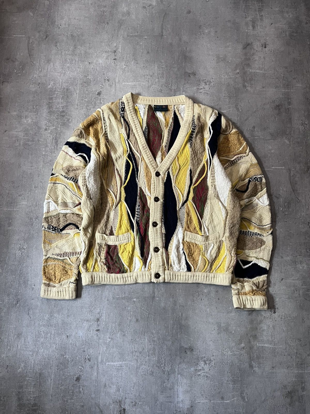 Coogi × Vintage Coogi Style Vintage Cardigan Knit 3D Sweater