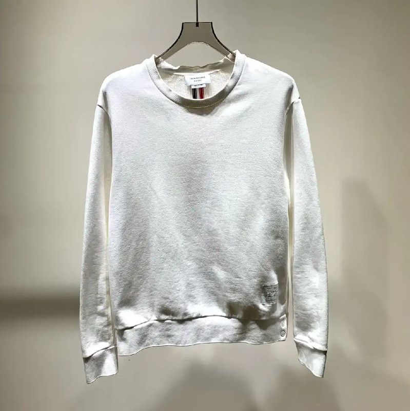 Thom Browne Thom Browne White Cotton Men's Sweatshirt 0089 Size US M / EU 48-50 / 2 - 1 Thumbnail
