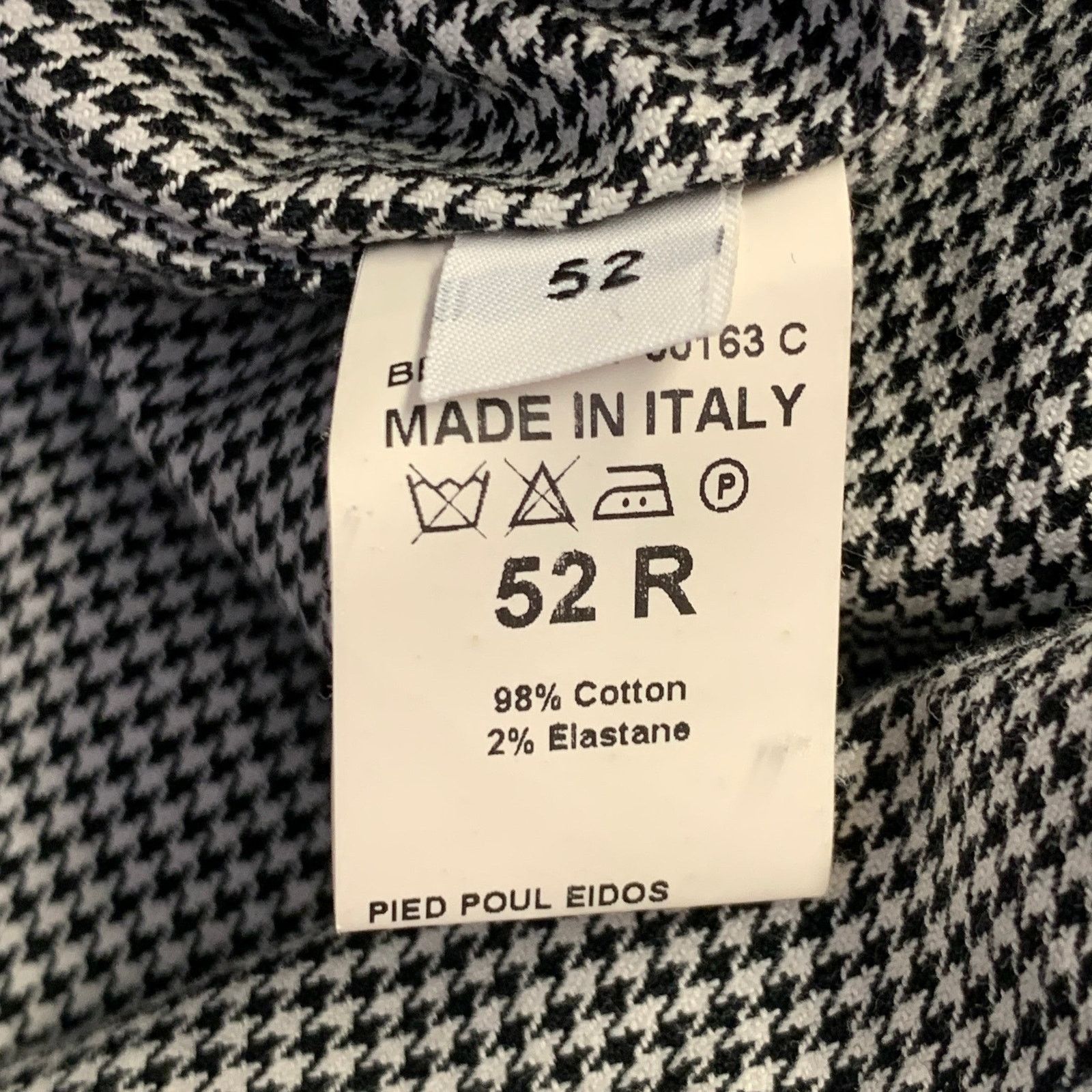 Eidos Napoli Size 42 Black White Houndstooth Cotton Blend Button Up Coat Size US L / EU 52-54 / 3 - 5 Thumbnail