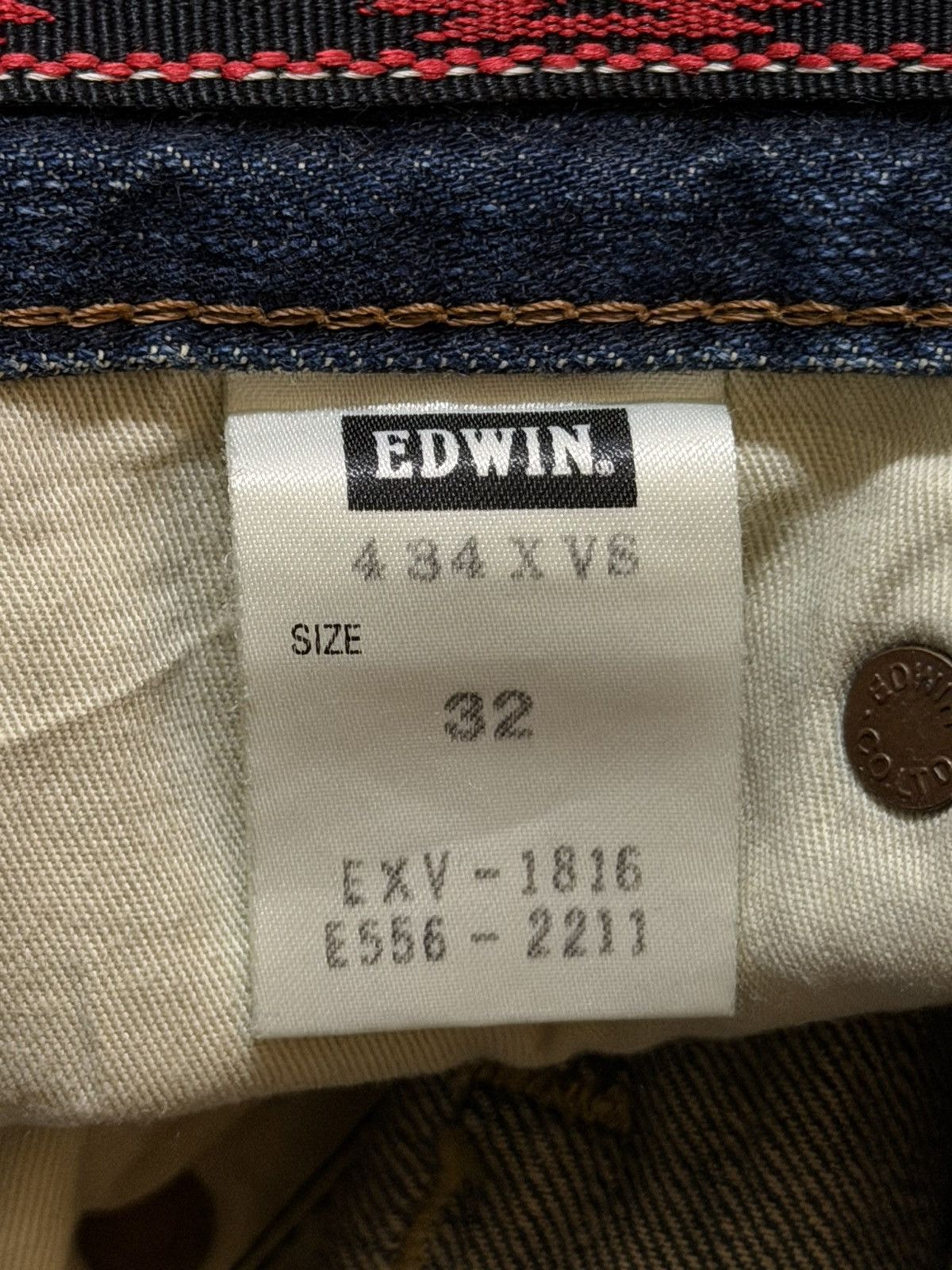 Edwin Vintage 90s Edwin XV Blue Faded Wash Whisker Wide Leg Loose Size US 33 - 7 Thumbnail