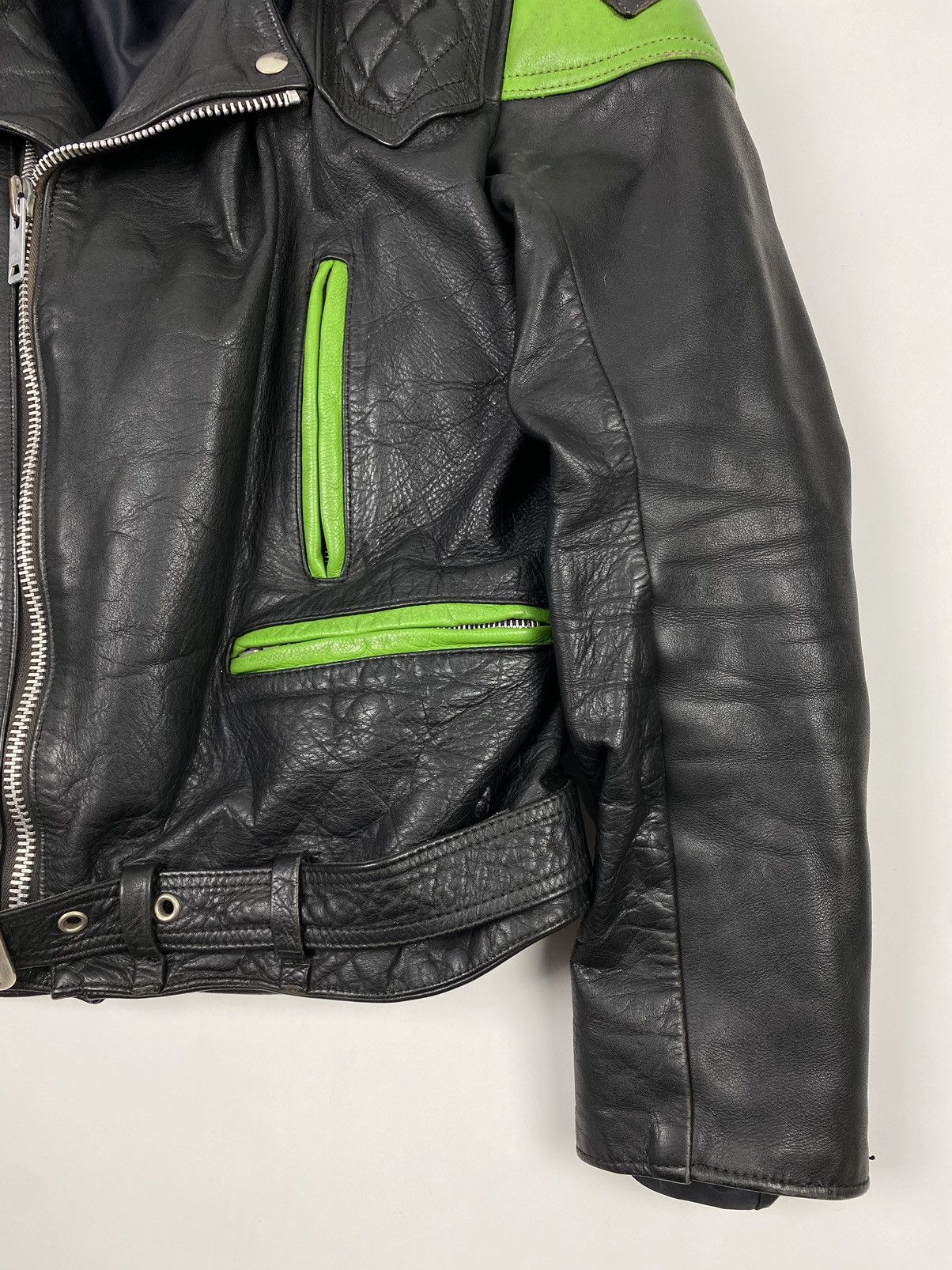 Vintage 1970s Vintage Distressed Kawasaki Heavy Leather Biker Jacket Size US M / EU 48-50 / 2 - 6 Thumbnail