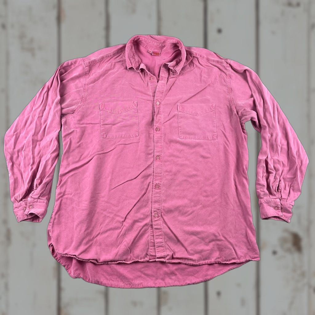 Vintage VINTAGE Tianello XL Long Sleeve Button-Up Shirt Pink Tencel Rayon Made in USA Size US XL / EU 56 / 4 - 1 Thumbnail