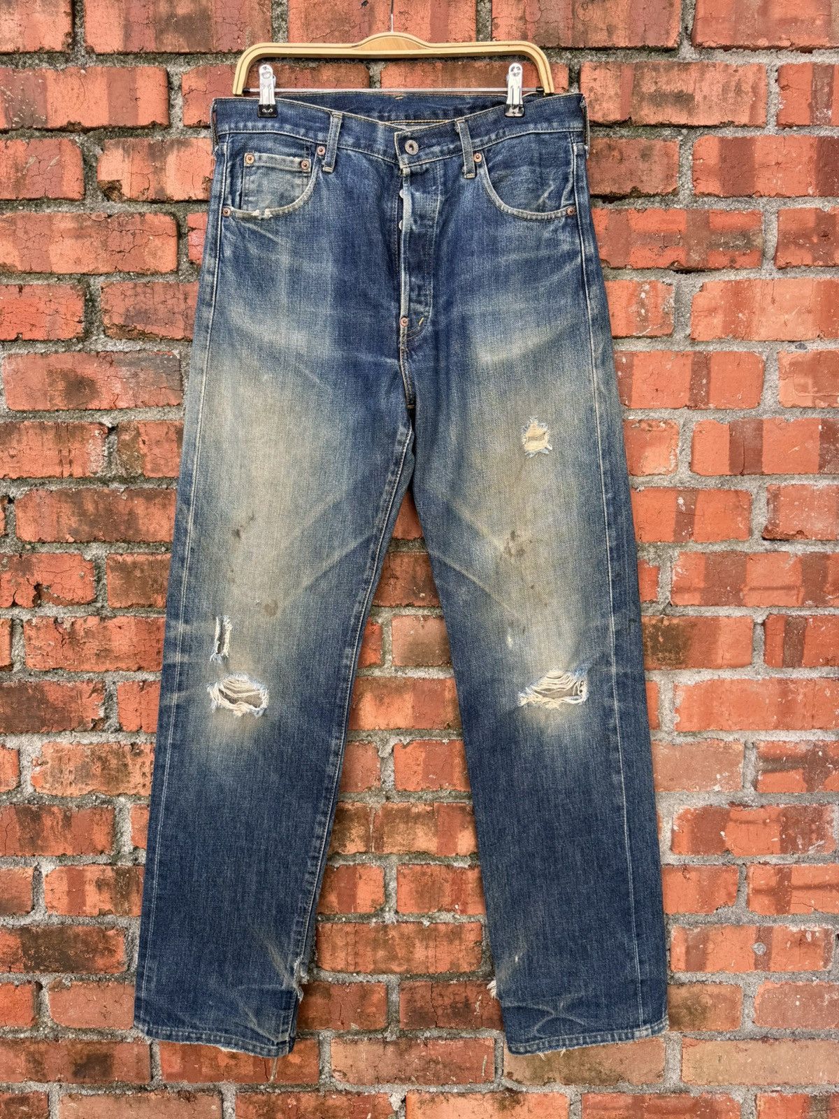 Levi's Vintage Clothing W34x34.5 Vintage levi’s 702 redline big E buckle back Size US 34 / EU 50 - 1 Thumbnail