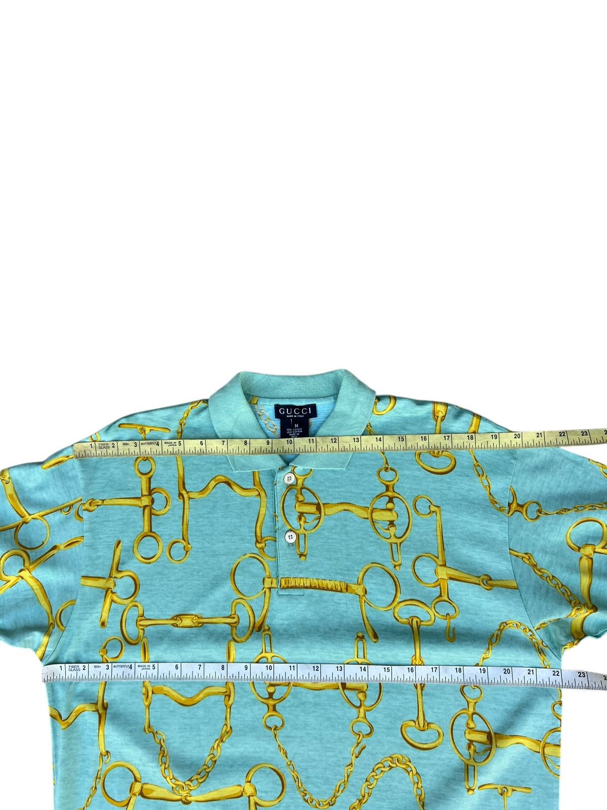 Gucci 00s GUCCI Tom Ford Made in Italy Gold Chain Link Polo Shirt Size US M / EU 48-50 / 2 - 4 Thumbnail
