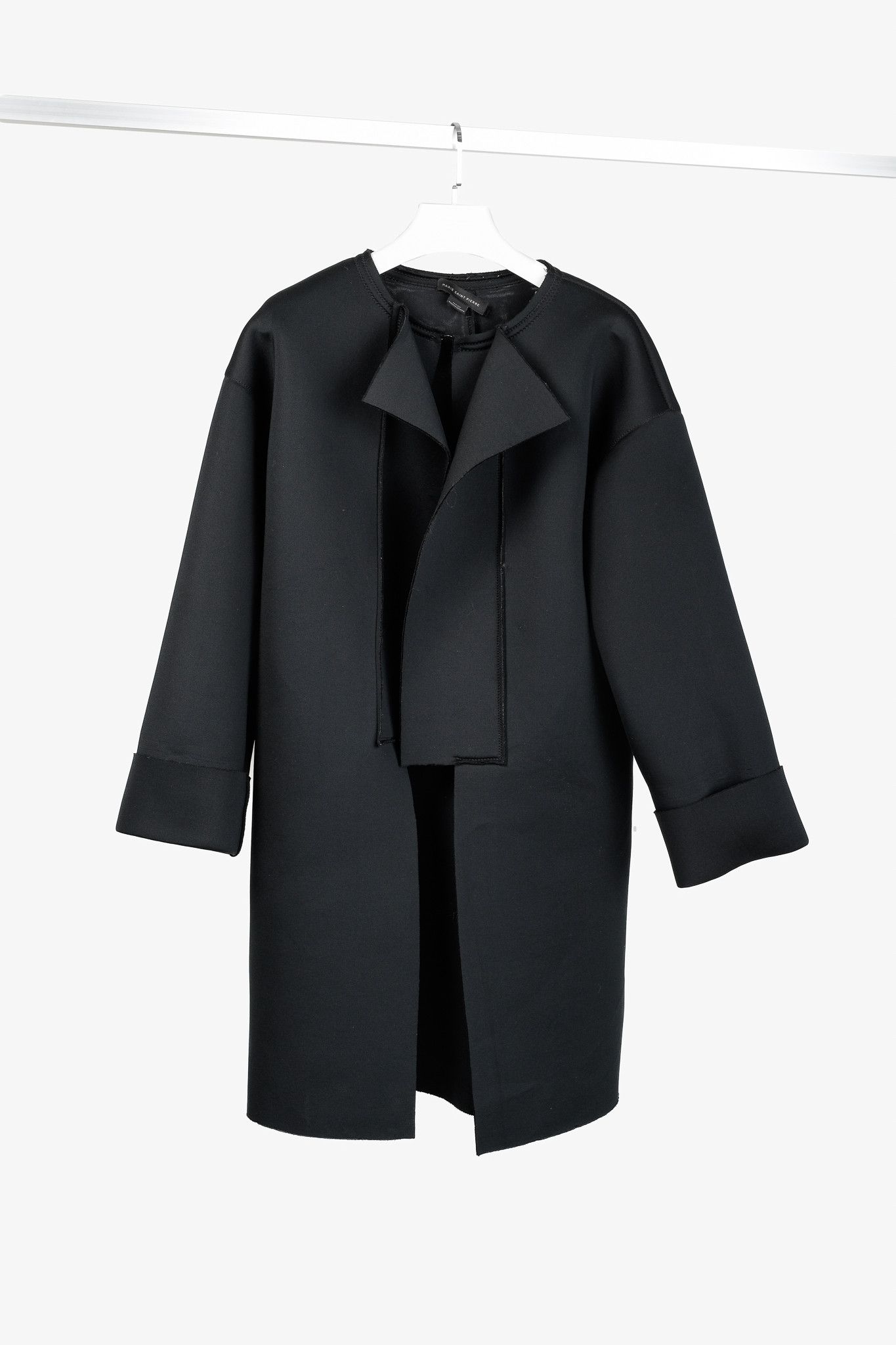 Marie Saint Pierre Marie Saint Pierre Neoprene Hook-Closure Layered-Front Coat Size M / US 6-8 / IT 42-44 - 1 Thumbnail