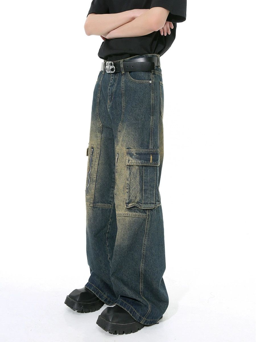 Vintage Heavy duty vintage workwear multi-pocket loose jeans Size US 32 / EU 48 - 3 Thumbnail