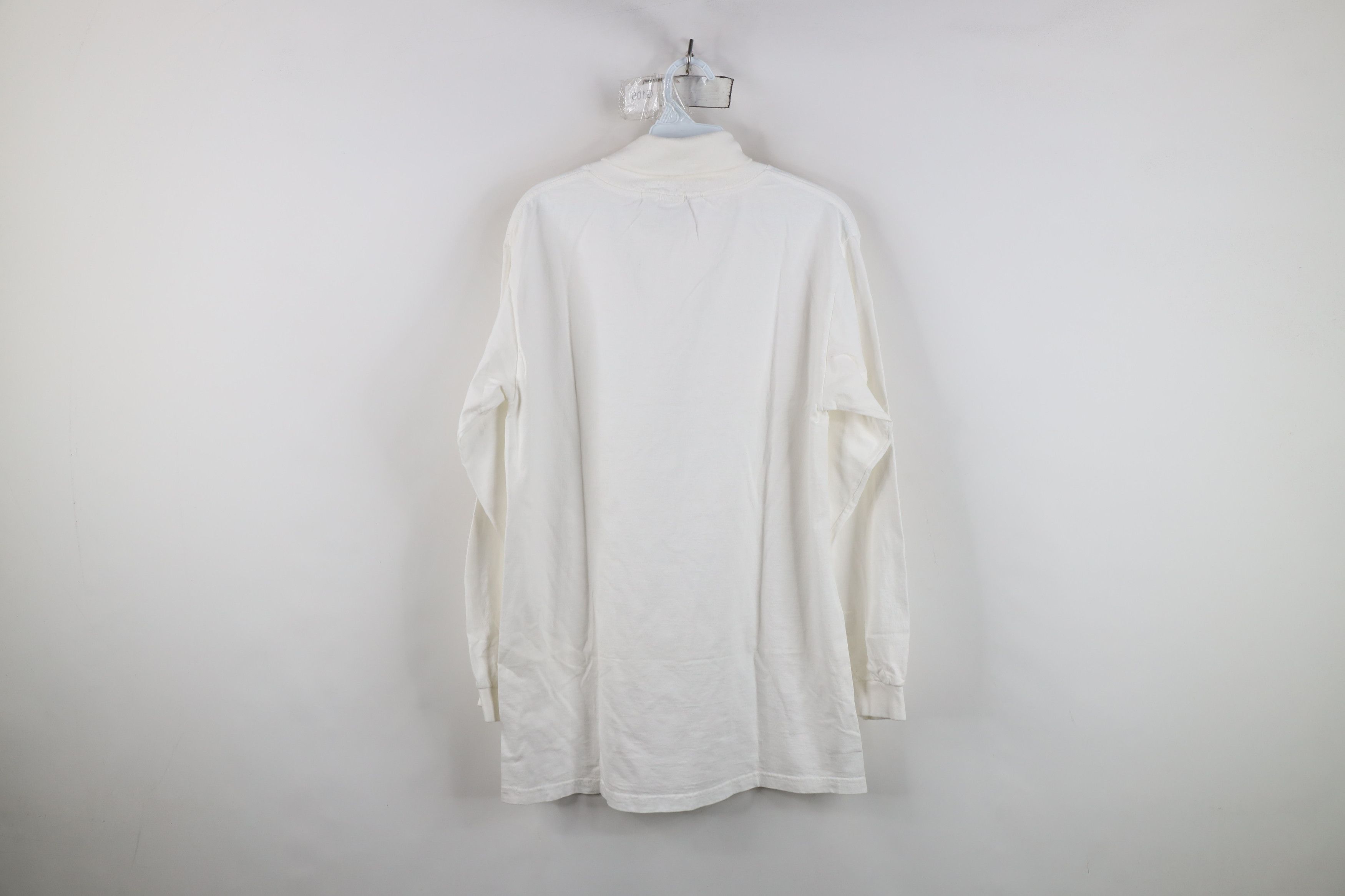 Vintage Vintage 90s University of Michigan Turtleneck T-Shirt White Size US L / EU 52-54 / 3 - 10 Thumbnail