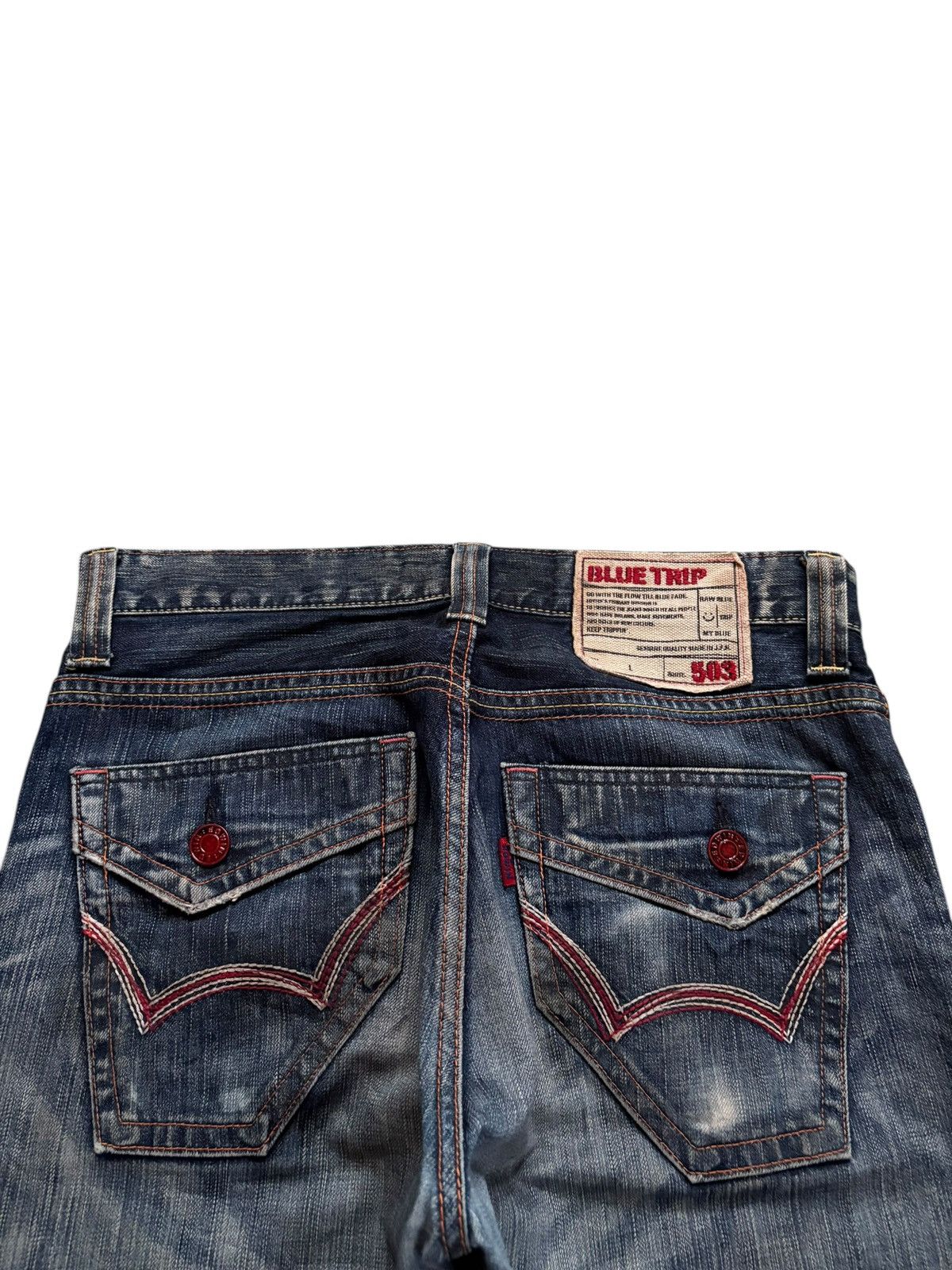 Edwin × Japanese Brand Vintage Japanese Edwin Faded Mud Wash Distress Flare Jeans Size US 33 - 8 Thumbnail