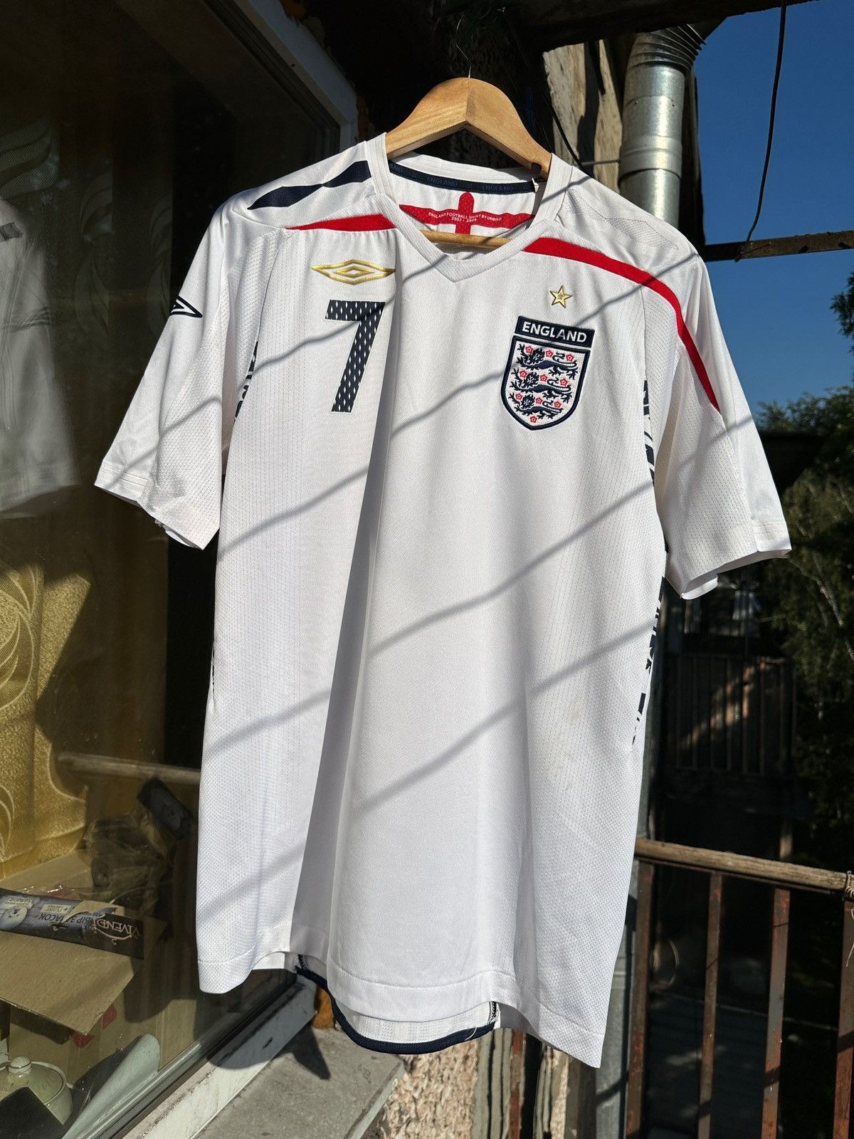 Maillot Vintage Umbro David Beckham #7 - Manchester United & England, Taille XXL - Occasion, état Vérifier Description